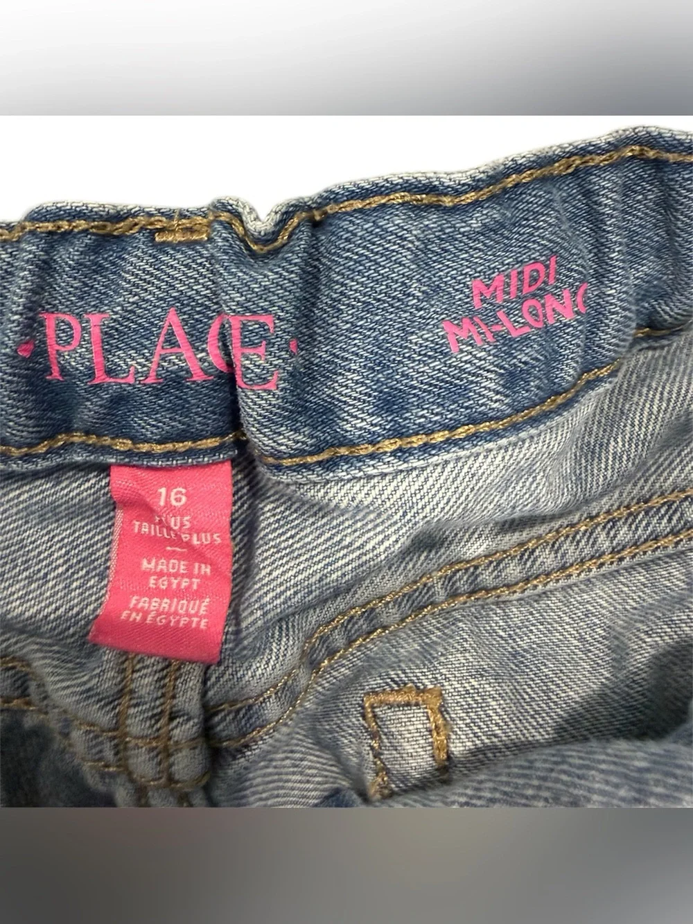 The Children’s Place Midi Mi-Long Distressed Denim Shorts Girls 16 Plus
